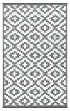 Home Outdoor Waterproof Rug Grey & White Chevron Plastic Mat Large 150 x 90cm MAT