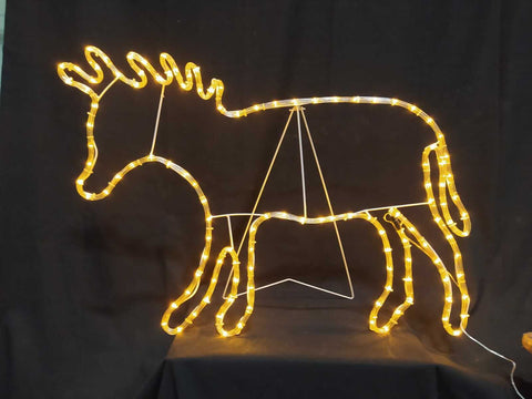 60 x 90cm Donkey Rope Light Silhouette 120 Orange LEDs Nativity Scene Christmas - Retail ABC - Branded Goods - Discount Prices