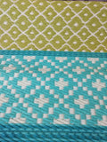 Home Outdoor Waterproof Rug Aqua Chevron Plastic Mat Large 120 x 180cm 4ft x 6ft