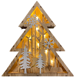 Premier Christmas Warm White LED Light Up Wooden Xmas Tree Decoration 29cm - Retail ABC - Branded Goods - Discount Prices