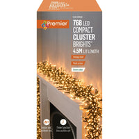Premier Christmas Lights 768 LED Compact Cluster 4.5m lit length Vintage Gold Premier