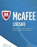 Téléchargement McAfee Livesafe 2022 Un Appareil 1 An - Neuf & Rénover Clients McAfee